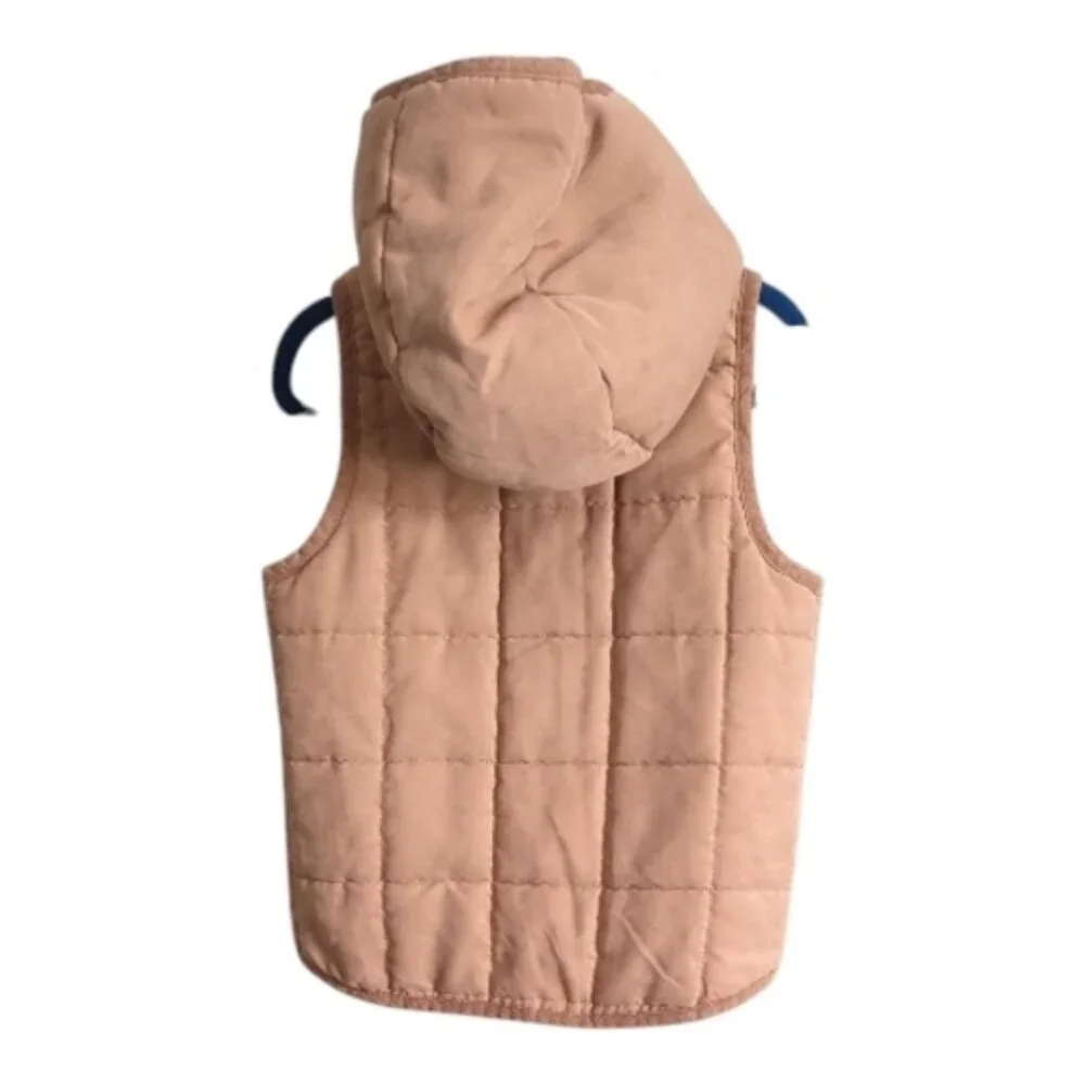Telluride Size 2T Tan Snap Front Hooded Vest - Picture 2 of 6